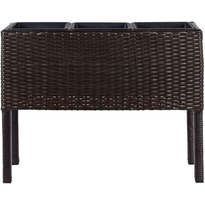 Beliani Braune Rattan Pflanzkübel - 77cm Erhöhter Garten Beliani Braune Rattan Pflanzkübel - 77cm Erhöhter Garten
