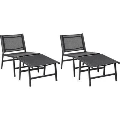 Ensemble de chaises de jardin en métal noir Beliani MARCEDDI - Publicité Ensemble de chaises de jardin en métal noir Beliani MARCEDDI - Publicité