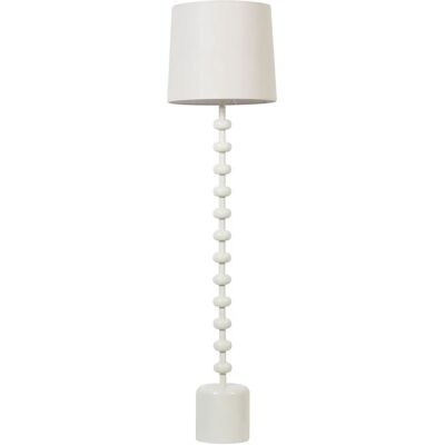 Beliani KRIOS Lampe sur pied en lin blanc et métal 160cm - Lampe de sol - Publicité Beliani KRIOS Lampe sur pied en lin blanc et métal 160cm - Lampe de sol - Publicité