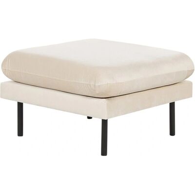 Beliani Vaaleanbeige samettituoli metallijaloilla - Ottoman Beliani Vaaleanbeige samettituoli metallijaloilla - Ottoman
