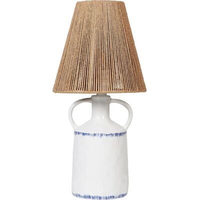 Beliani Weiße Keramiktischlampe - LARISSOS Beliani Weiße Keramiktischlampe - LARISSOS