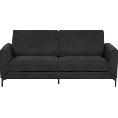 Sofá Beliani Negro Tapizado en Poliéster - Mueble de Sala Retro de 3 Plazas Sofá Beliani Negro Tapizado en Poliéster - Mueble de Sala Retro de 3 Plazas
