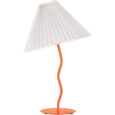 Beliani Table Lamp Orange Metal Base Synthetic Pleated Shade Modern Minimalistic Design - Table Lamp Beliani Table Lamp Orange Metal Base Synthetic Pleated Shade Modern Minimalistic Design - Table Lamp