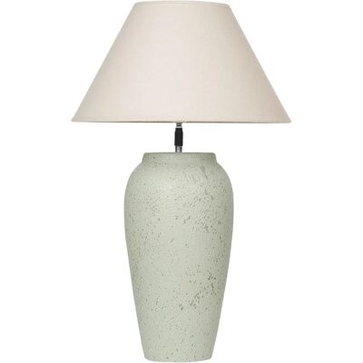 Lampe de table Beliani Base en céramique blanche Abat-jour en lin réglable - Lampe de table Lampe de table Beliani Base en céramique blanche Abat-jour en lin réglable - Lampe de table
