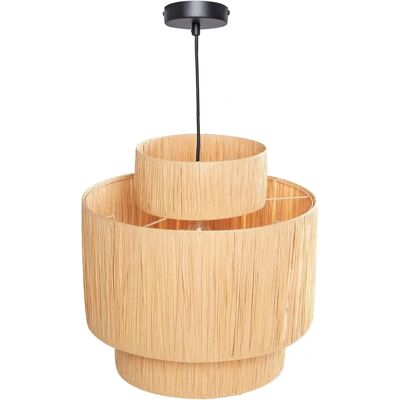 Lámpara colgante de rafia natural Beliani - Lámpara de techo boho Lámpara colgante de rafia natural Beliani - Lámpara de techo boho