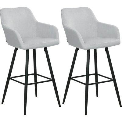 Ensemble de 2 chaises de bar en velours gris clair - Beliani - Publicité Ensemble de 2 chaises de bar en velours gris clair - Beliani - Publicité