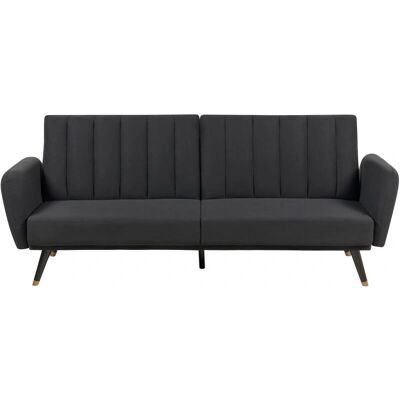 Beliani Sofá Cama de Eucalipto Negro - Moderno para Salón y Dormitorio Beliani Sofá Cama de Eucalipto Negro - Moderno para Salón y Dormitorio
