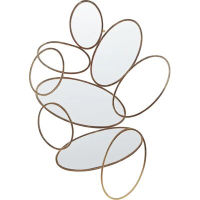 Beliani Wandspiegel Gold Metall 113 x 77 cm Wandmontierter Dekospiegel Glamour Stil Hängend Beliani Wandspiegel Gold Metall 113 x 77 cm Wandmontierter Dekospiegel Glamour Stil Hängend