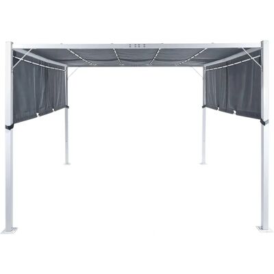 Pérgola de poliéster gris de Beliani - Pabellón de jardín Pérgola de poliéster gris de Beliani - Pabellón de jardín