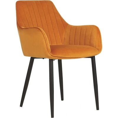 Beliani Orange Velvet Retro Glam Dining Chairs Set of 2 Beliani Orange Velvet Retro Glam Dining Chairs Set of 2