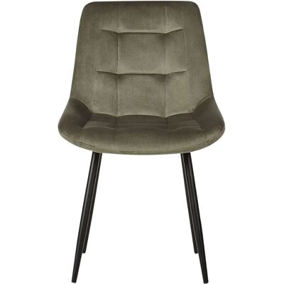 Ensemble de 2 Chaises en Velours Vert Olive Beliani - Publicité Ensemble de 2 Chaises en Velours Vert Olive Beliani - Publicité