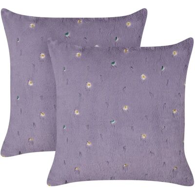 Coussins Floraux Violets Beliani - Lot de 2 - 45x45 cm - Publicité Coussins Floraux Violets Beliani - Lot de 2 - 45x45 cm - Publicité