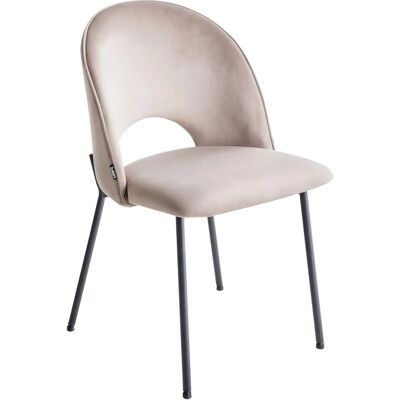 Beliani Set aus 2 Taupe Samtstoff Esszimmerstühle - Esszimmerstuhl Beliani Set aus 2 Taupe Samtstoff Esszimmerstühle - Esszimmerstuhl