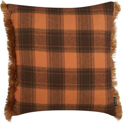 Coussin à Carreaux Orange Beliani - Accessoire Retro - Publicité Coussin à Carreaux Orange Beliani - Accessoire Retro - Publicité