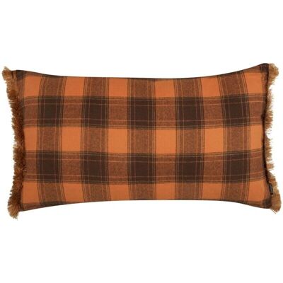 Beliani Orangen Schachbrettmuster Kissen - 40 x 70 cm - Rechteckiges Dekokissen Beliani Orangen Schachbrettmuster Kissen - 40 x 70 cm - Rechteckiges Dekokissen