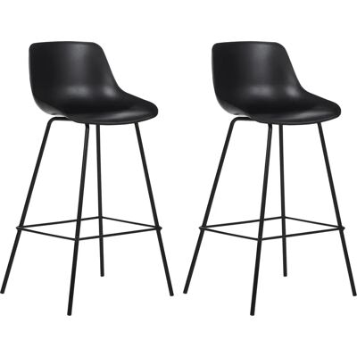 Beliani Satz 2 Schwarze EMMET Barhocker - Barhocker Beliani Satz 2 Schwarze EMMET Barhocker - Barhocker