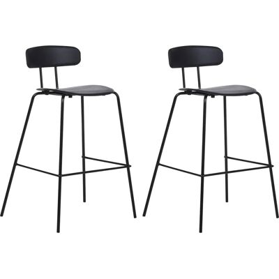 Beliani SIBLEY Chaises de Bar Noires - Hauteur de comptoir - Publicité Beliani SIBLEY Chaises de Bar Noires - Hauteur de comptoir - Publicité