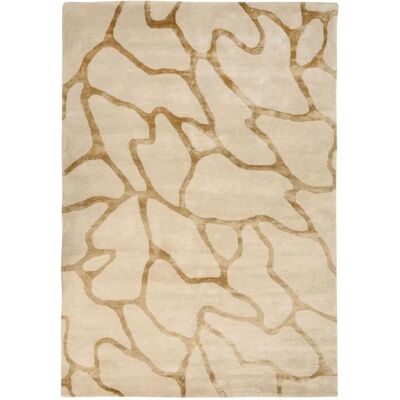 Alfombra Beige con Patrón Geométrico - Estilo Glamuroso Moderno Alfombra Beige con Patrón Geométrico - Estilo Glamuroso Moderno
