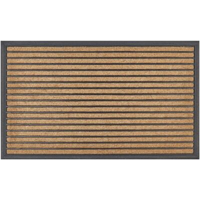 Felpudo moderno de interior 40 x 60 cm motivo a rayas reverso de caucho antideslizante poliéster natural y negro Zagros Felpudo moderno de interior 40 x 60 cm motivo a rayas reverso de caucho antideslizante poliéster natural y negro Zagros
