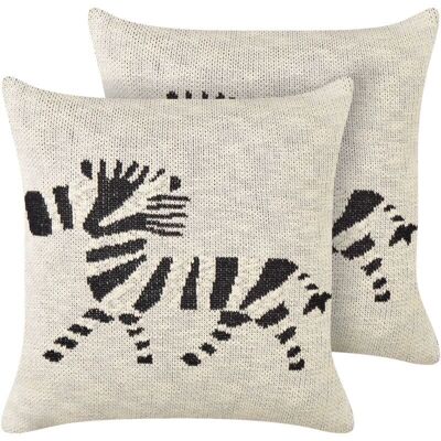 Beliani Coussins Enfant Zebra - Lot de 2 - Publicité Beliani Coussins Enfant Zebra - Lot de 2 - Publicité