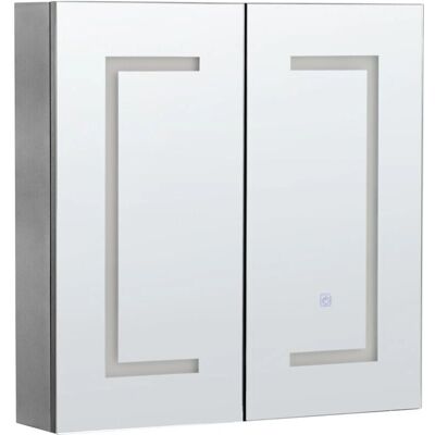 Armoire de bain avec miroir Beliani - Design moderne, LED, 60x60 cm - Publicité Armoire de bain avec miroir Beliani - Design moderne, LED, 60x60 cm - Publicité