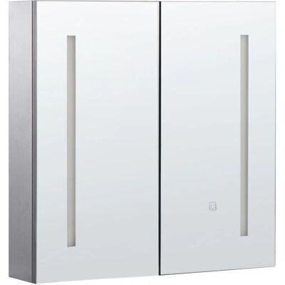 Beliani Armoire Miroir Salle de Bain Noir Contreplaqué 60x60 cm - Fixation Murale - Publicité Beliani Armoire Miroir Salle de Bain Noir Contreplaqué 60x60 cm - Fixation Murale - Publicité