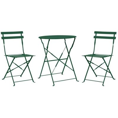 Beliani FIORI Dunkelgrünes Metall Bistro-Set - Außen Beliani FIORI Dunkelgrünes Metall Bistro-Set - Außen