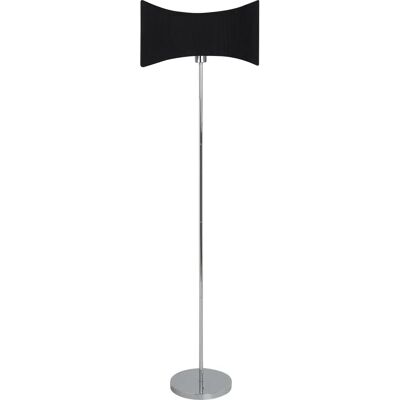 Beliani Lámpara de Pie Plata y Negro Metal Base de Seda Sintética Moderna - Lámpara de pie Beliani Lámpara de Pie Plata y Negro Metal Base de Seda Sintética Moderna - Lámpara de pie