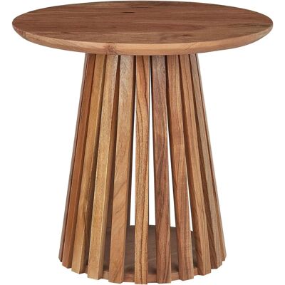 Table basse en bois d'acacia foncé - Moderne et ronde pour salon - Publicité Table basse en bois d'acacia foncé - Moderne et ronde pour salon - Publicité