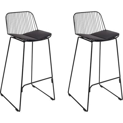 Beliani Ensemble de 2 Chaises de Bar en Métal et Fil Industriel - Publicité Beliani Ensemble de 2 Chaises de Bar en Métal et Fil Industriel - Publicité