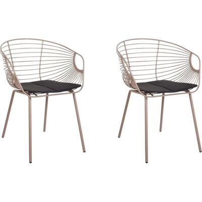 Beliani Set 2 moderne teollinen metallinen langasta valmistetut ruokatuolit - Musta Beliani Set 2 moderne teollinen metallinen langasta valmistetut ruokatuolit - Musta