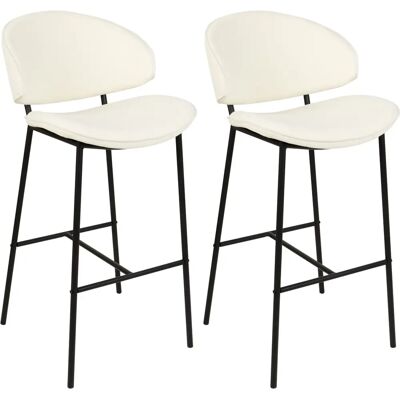 Beliani Chaises de Bar Modernes Crème - Sans Repose-bras, Dos Courbé, Pieds en Métal - Publicité Beliani Chaises de Bar Modernes Crème - Sans Repose-bras, Dos Courbé, Pieds en Métal - Publicité