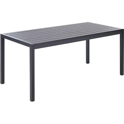 Table de Jardin Beliani - Noir, Aluminium, Bois Plastique, 6 Personnes - Publicité Table de Jardin Beliani - Noir, Aluminium, Bois Plastique, 6 Personnes - Publicité