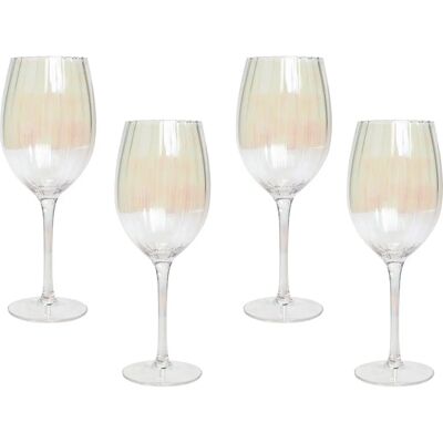 Beliani Set aus 4 Rotwein-Gläser - Irisierender Abschluss - 53 cl Beliani Set aus 4 Rotwein-Gläser - Irisierender Abschluss - 53 cl