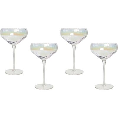 Beliani Satz aus 4 Champagner-Gläsern - Handgeblasen, Irisierendes Finish Beliani Satz aus 4 Champagner-Gläsern - Handgeblasen, Irisierendes Finish