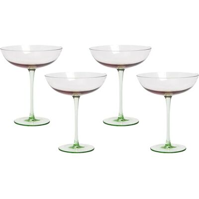 Beliani Set 4 Martini-lasit Pink ja Vihreä - Cocktail-lasit Beliani Set 4 Martini-lasit Pink ja Vihreä - Cocktail-lasit