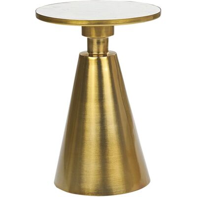Table d'appoint ronde en or blanc et métal Beliani - Table moderne - Publicité Table d'appoint ronde en or blanc et métal Beliani - Table moderne - Publicité