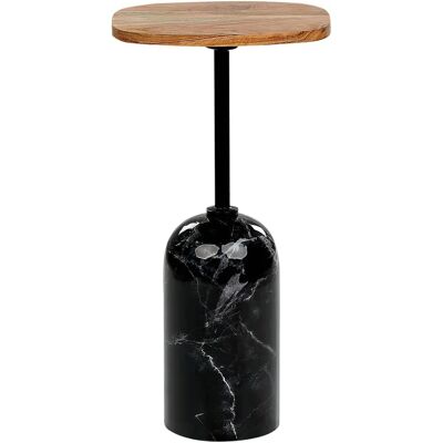 Table d'appoint Beliani Bois clair et métal noir - Table d'appoint - Style moderne - Publicité Table d'appoint Beliani Bois clair et métal noir - Table d'appoint - Style moderne - Publicité