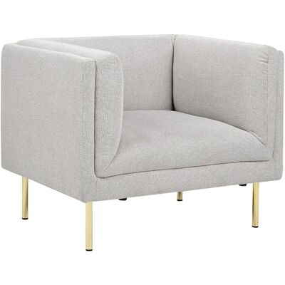 Sillón Beliani Tela Gris Patas de Hierro Cromado Dorado - Muebles para Sala Sillón Beliani Tela Gris Patas de Hierro Cromado Dorado - Muebles para Sala