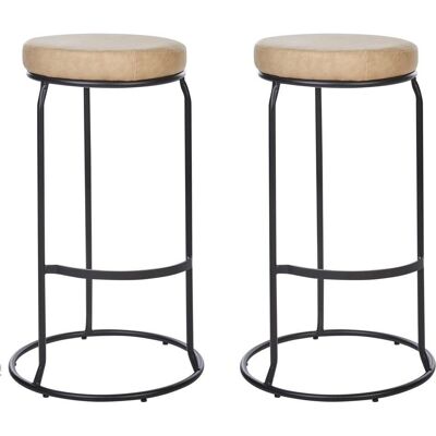 Beliani Modèle Milroy - Ensemble de 2 Tabourets de Bar Beige en Faux Cuir - Tabouret de Bar - Publicité Beliani Modèle Milroy - Ensemble de 2 Tabourets de Bar Beige en Faux Cuir - Tabouret de Bar - Publicité