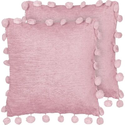 Beliani Set mit 2 Rosa Polyesterkissen - 45x45 cm Dekokissen Beliani Set mit 2 Rosa Polyesterkissen - 45x45 cm Dekokissen