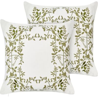 Beliani Ensemble de 2 coussins en coton - Motif floral, 45x45 cm - Publicité Beliani Ensemble de 2 coussins en coton - Motif floral, 45x45 cm - Publicité