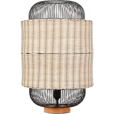 Beliani Rattan & Metall Käfigschirm Nachttischlampe Beliani Rattan & Metall Käfigschirm Nachttischlampe