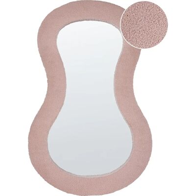 Beliani Wandspiegel Rosa MDF-Rahmen Bouclé Polsterung Glas 79 x 80 cm Unregelmäßiger Dekorativer Wandspiegel Moderner Stil Beliani Wandspiegel Rosa MDF-Rahmen Bouclé Polsterung Glas 79 x 80 cm Unregelmäßiger Dekorativer Wandspiegel Moderner Stil