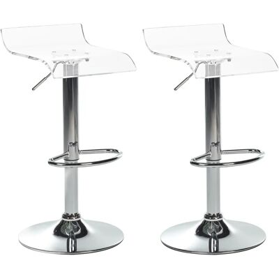 Ensemble de 2 tabourets de bar modernes en acrylique transparent - Rotatifs et réglables en hauteur - Publicité Ensemble de 2 tabourets de bar modernes en acrylique transparent - Rotatifs et réglables en hauteur - Publicité