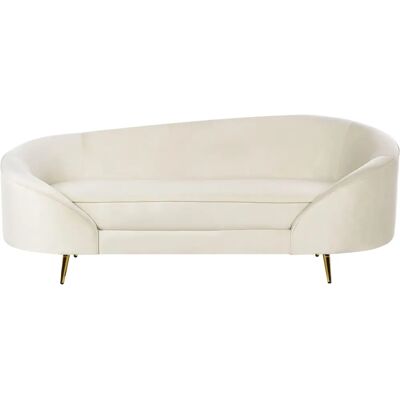 Beliani Sofá Terciopelo Beige Glamour Curvo 3 Plazas - Tipo de Sofá Beliani Sofá Terciopelo Beige Glamour Curvo 3 Plazas - Tipo de Sofá