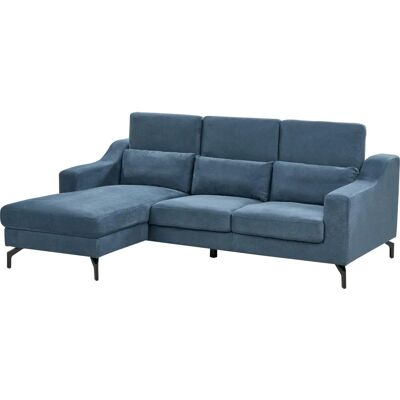 Sofá Esquinero Azul Beliani con Reposacabezas Ajustables - Moderno 157x94x220 Sofá Esquinero Azul Beliani con Reposacabezas Ajustables - Moderno 157x94x220
