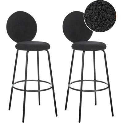Ensemble de 2 tabourets de bar noirs en boucle avec pieds en acier - Tabouret de bar - Publicité Ensemble de 2 tabourets de bar noirs en boucle avec pieds en acier - Tabouret de bar - Publicité