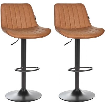 Ensemble de 2 Tabourets de Bar en Faux Cuir - Hauteur Réglable & Pivotants - Cuisine & Bar - Publicité Ensemble de 2 Tabourets de Bar en Faux Cuir - Hauteur Réglable & Pivotants - Cuisine & Bar - Publicité