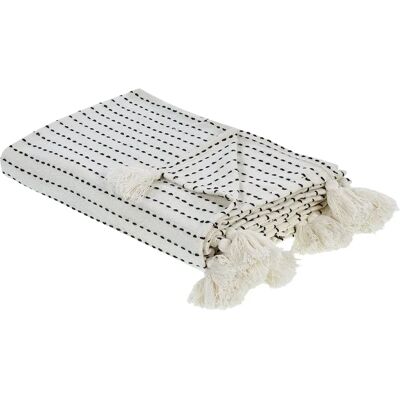 Beliani Peite Off-White Puuvillakangas 220 x 240 cm with Tupsut - Peite Beliani Peite Off-White Puuvillakangas 220 x 240 cm with Tupsut - Peite